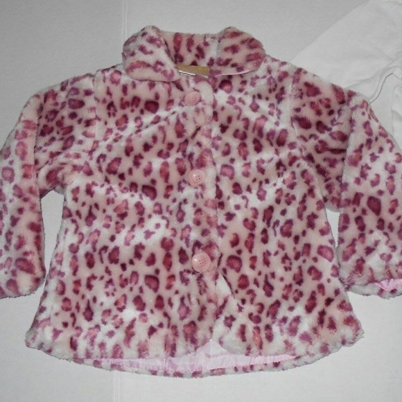 3 Pc Faux Fur Leopard Print Coat/Jacket Top Pants - Picture 4 of 8